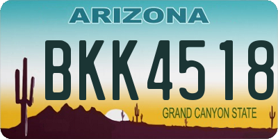 AZ license plate BKK4518