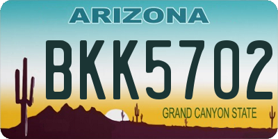 AZ license plate BKK5702