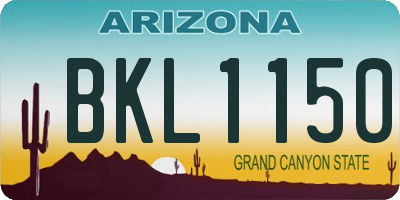 AZ license plate BKL1150