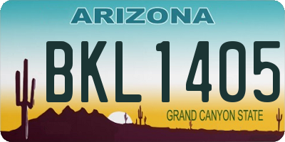 AZ license plate BKL1405