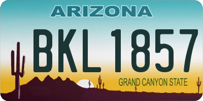 AZ license plate BKL1857