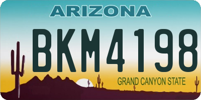 AZ license plate BKM4198