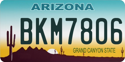 AZ license plate BKM7806