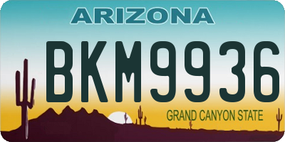 AZ license plate BKM9936