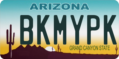 AZ license plate BKMYPK