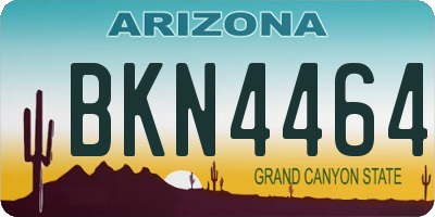 AZ license plate BKN4464