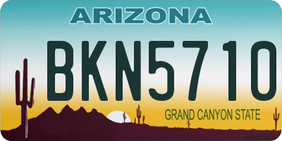 AZ license plate BKN5710