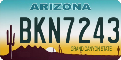 AZ license plate BKN7243