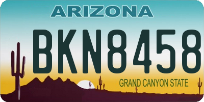 AZ license plate BKN8458
