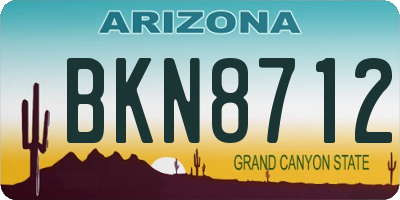 AZ license plate BKN8712
