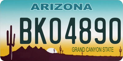 AZ license plate BKO4890