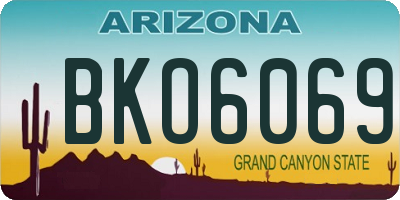 AZ license plate BKO6069