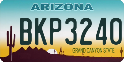 AZ license plate BKP3240