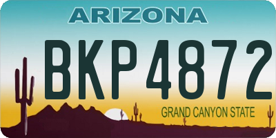 AZ license plate BKP4872