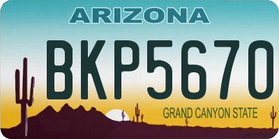 AZ license plate BKP5670