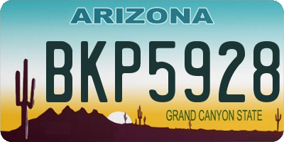 AZ license plate BKP5928