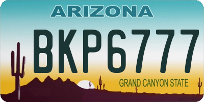 AZ license plate BKP6777