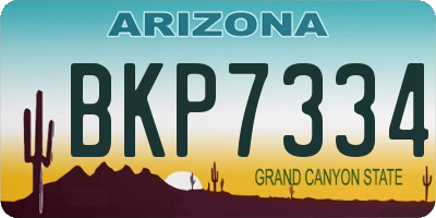 AZ license plate BKP7334