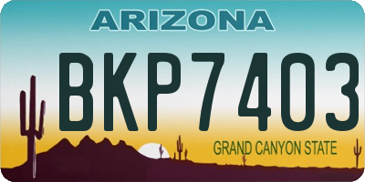 AZ license plate BKP7403