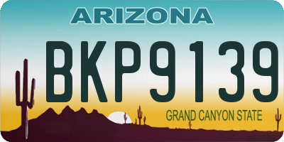 AZ license plate BKP9139