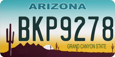 AZ license plate BKP9278