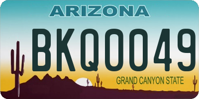 AZ license plate BKQ0049