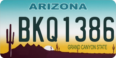 AZ license plate BKQ1386