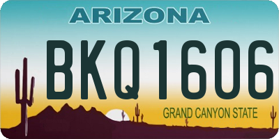 AZ license plate BKQ1606