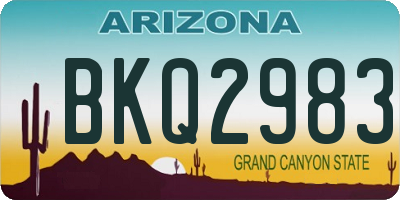 AZ license plate BKQ2983