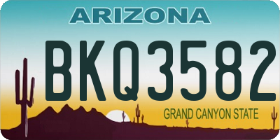 AZ license plate BKQ3582