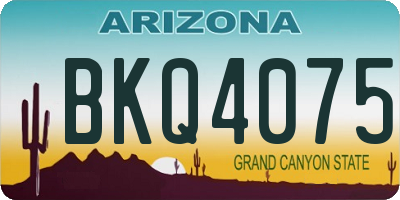 AZ license plate BKQ4075