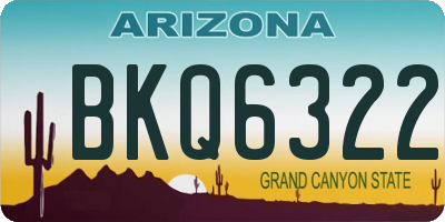 AZ license plate BKQ6322