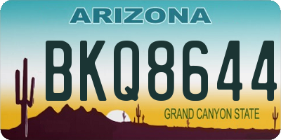 AZ license plate BKQ8644