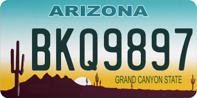 AZ license plate BKQ9897