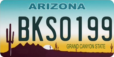 AZ license plate BKS0199