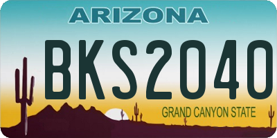 AZ license plate BKS2040