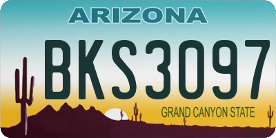 AZ license plate BKS3097