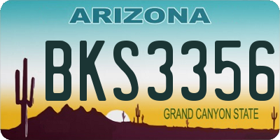 AZ license plate BKS3356