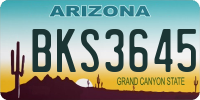 AZ license plate BKS3645
