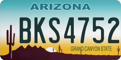 AZ license plate BKS4752