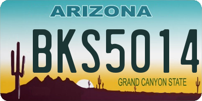 AZ license plate BKS5014