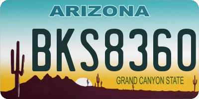AZ license plate BKS8360