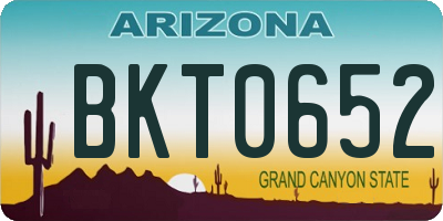 AZ license plate BKT0652
