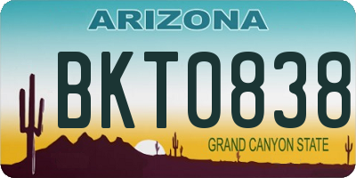 AZ license plate BKT0838