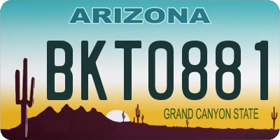 AZ license plate BKT0881