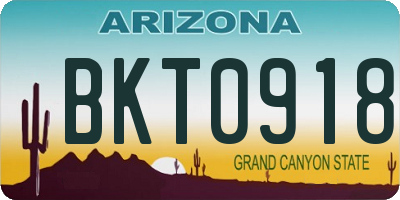 AZ license plate BKT0918