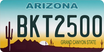 AZ license plate BKT2500
