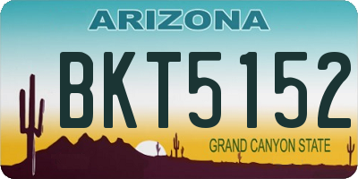 AZ license plate BKT5152