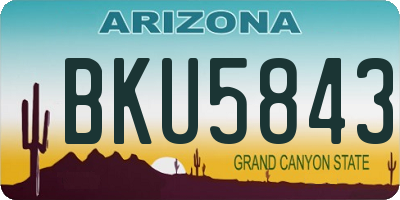 AZ license plate BKU5843