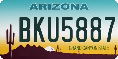 AZ license plate BKU5887